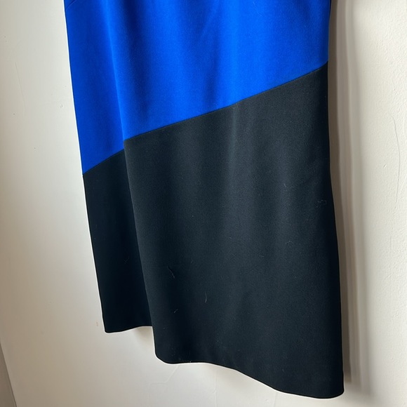 VINCE CAMUTO blue, black, and white color block shift dress size 14 - Picture 3 of 5